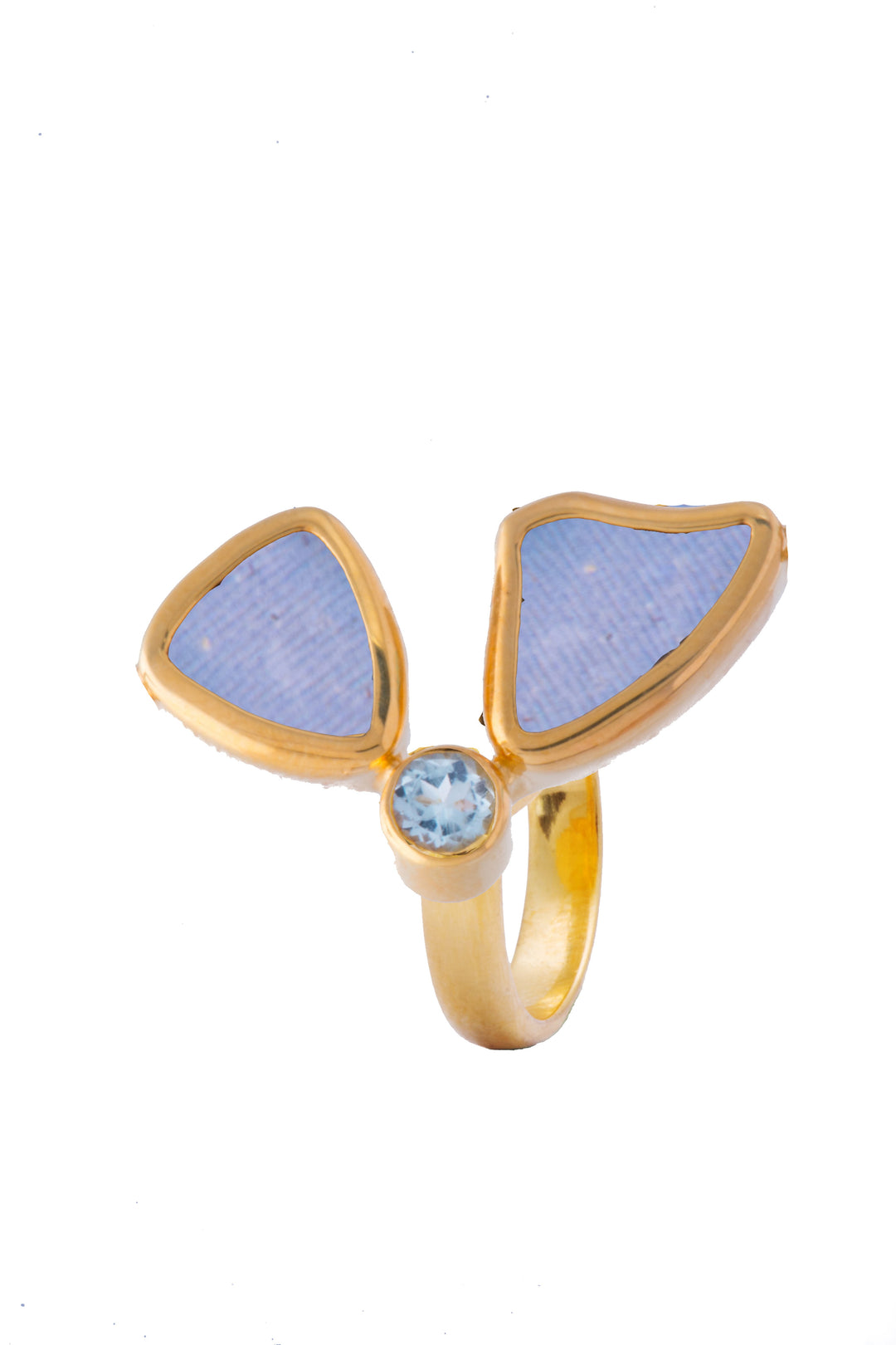 1-Real Butterfly Wings-A-2D-2F-Gold-butterfly-ring-with-blue-topaz-birthstone-Iridescent-Blue-half-Morpho-Didius