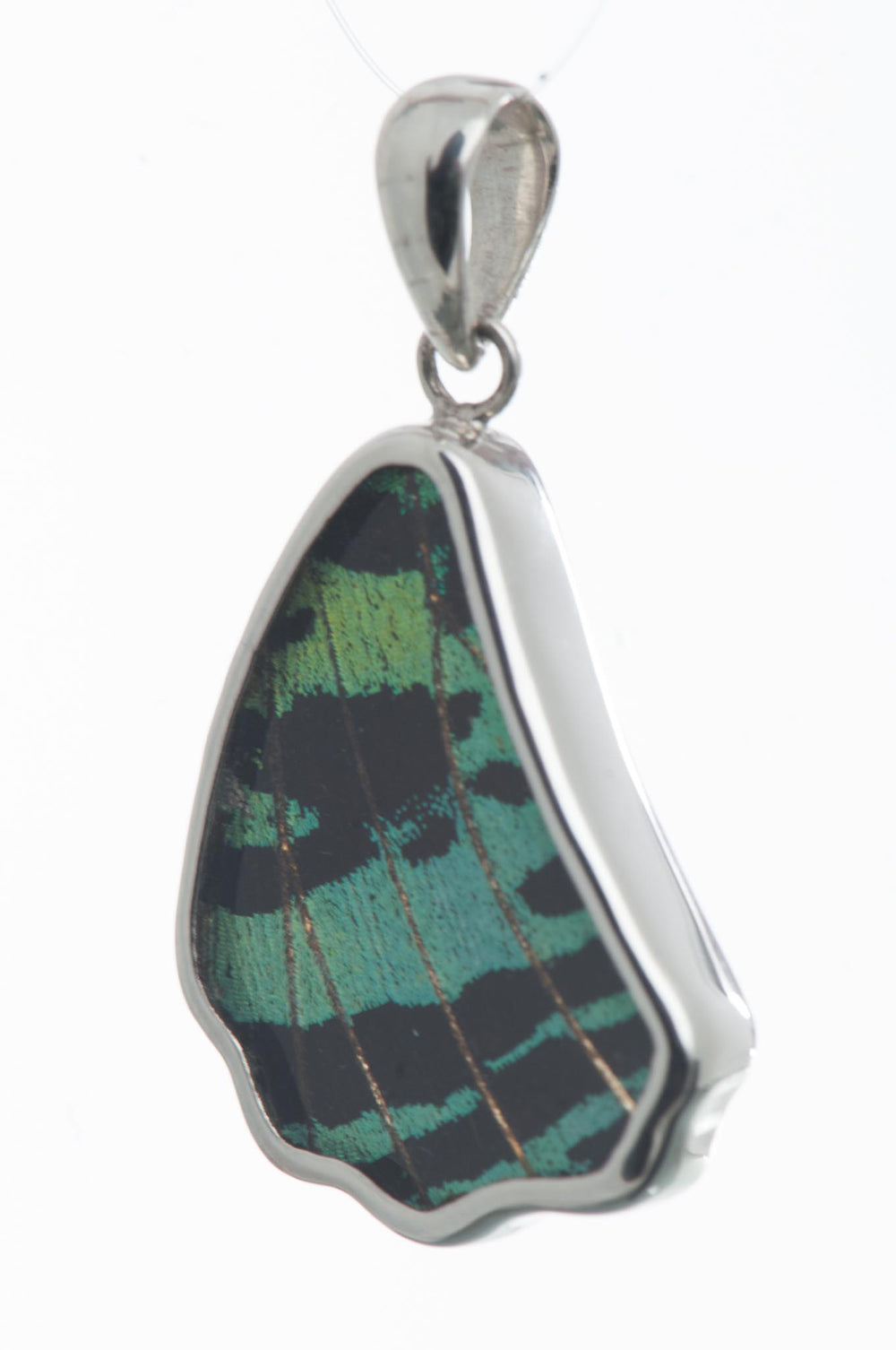 2--a-sb-1b-silver-butterfly-pendant-shimmering-green-wing-shaped-chrysiridia-madagascariensis-top-wing