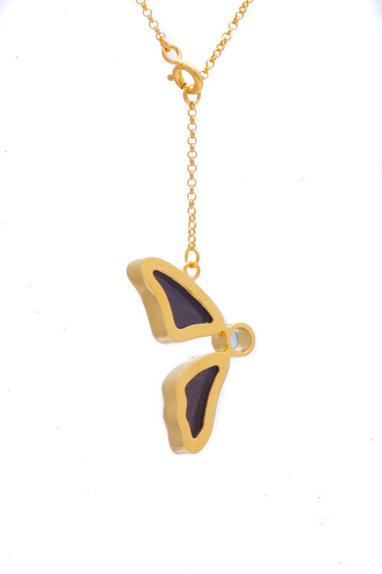 Sculptured Blue Mountain Gold Vermeil Half Butterfly Necklace