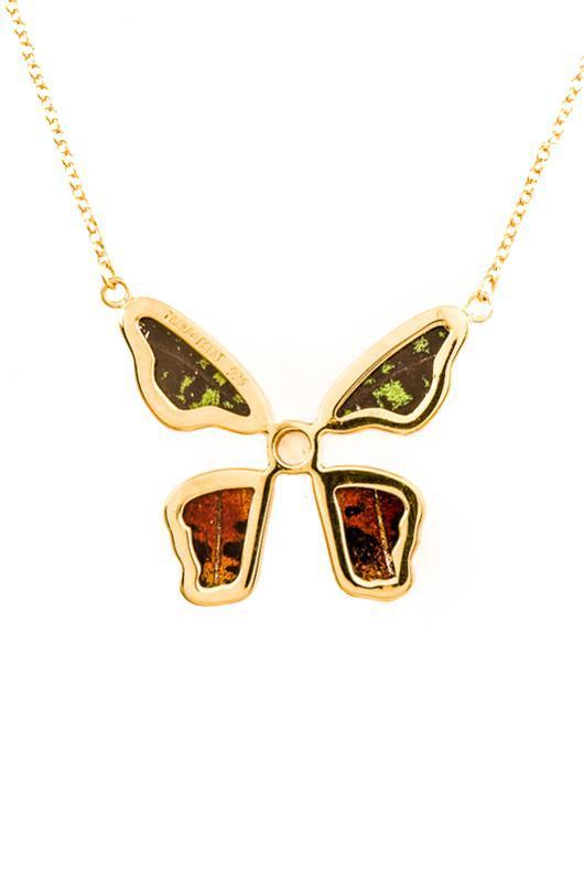 3--A-4B-5F-Gold-butterfly-necklace-with-citrine-birthstone-Shimmering-Rainbow-Green-Chrysiridia-Madagascariensis