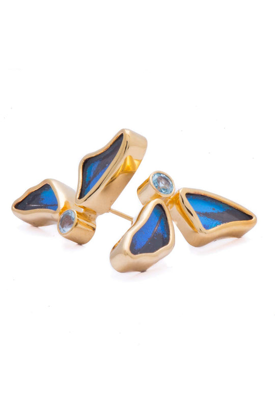 1-Real Butterfly Wings-a-2d-3f-gold-butterfly-earrings-with-blue-topaz-birthstone-royal-blue-half-papilio-ulysses