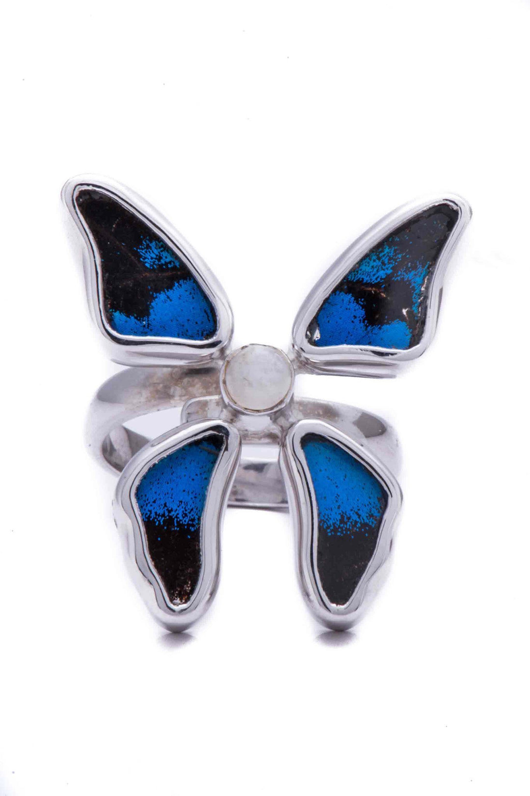 1-Real Butterfly Wings-A-4D-3F-Silver-butterfly-ring-with-blue-topaz-birthstone-Royal-Blue-Papilio-Ulysses