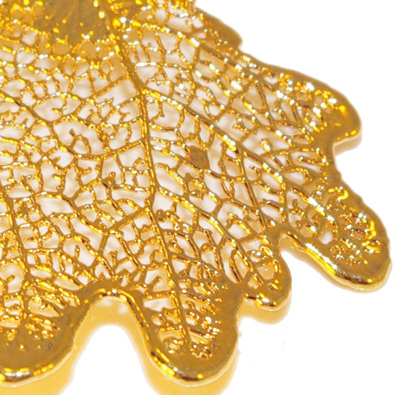 Real Cottonwood Leaf Pendant layered in 24K Gold