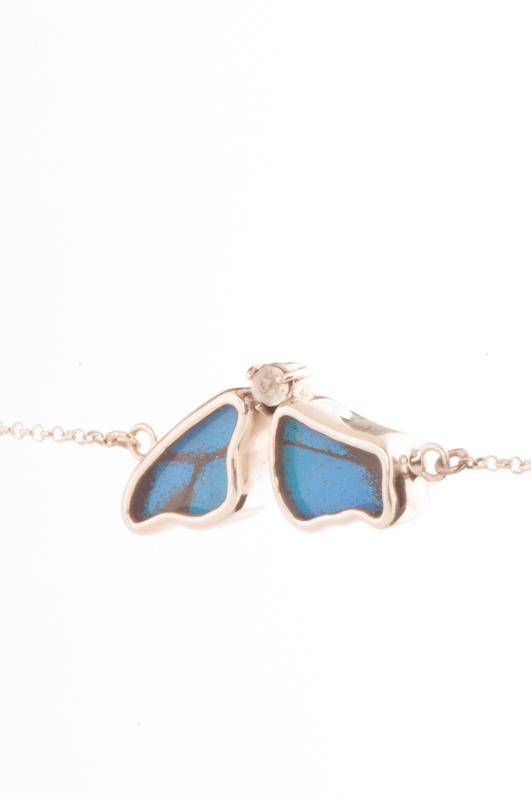 3--A-2F-5F-Silver-butterfly-bracelet-with-blue-topaz-birthstone-Royal-Blue-half-Papilio-Ulysses