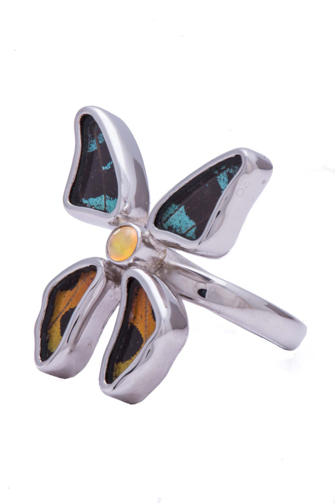 5--A-4D-3F-Silver-butterfly-ring-with-citrine-birthstone-Shimmering-Rainbow-Green-Chrysiridia-Madagascariensis