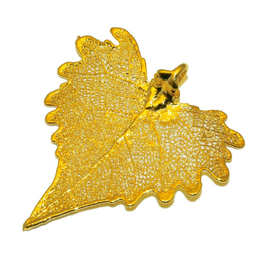 Real Cottonwood Leaf Pendant layered in 24K Gold