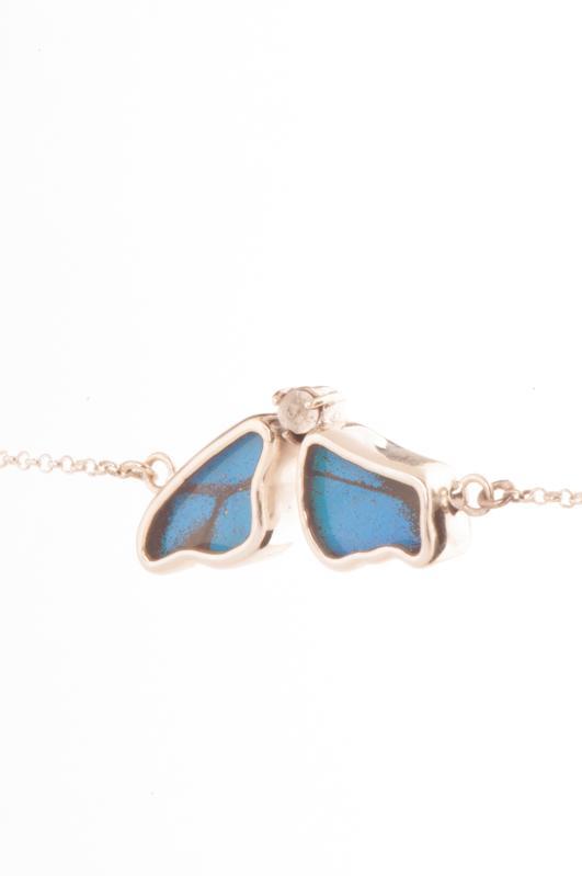 2--A-2F-5F-Silver-butterfly-bracelet-with-blue-topaz-birthstone-Royal-Blue-half-Papilio-Ulysses