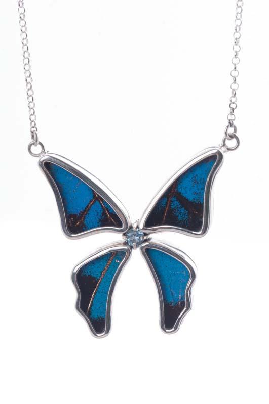 5--A-4B-3F-Silver-butterfly-necklace-with-blue-topaz-birthstone-Royal-Blue-Papilio-Ulysses