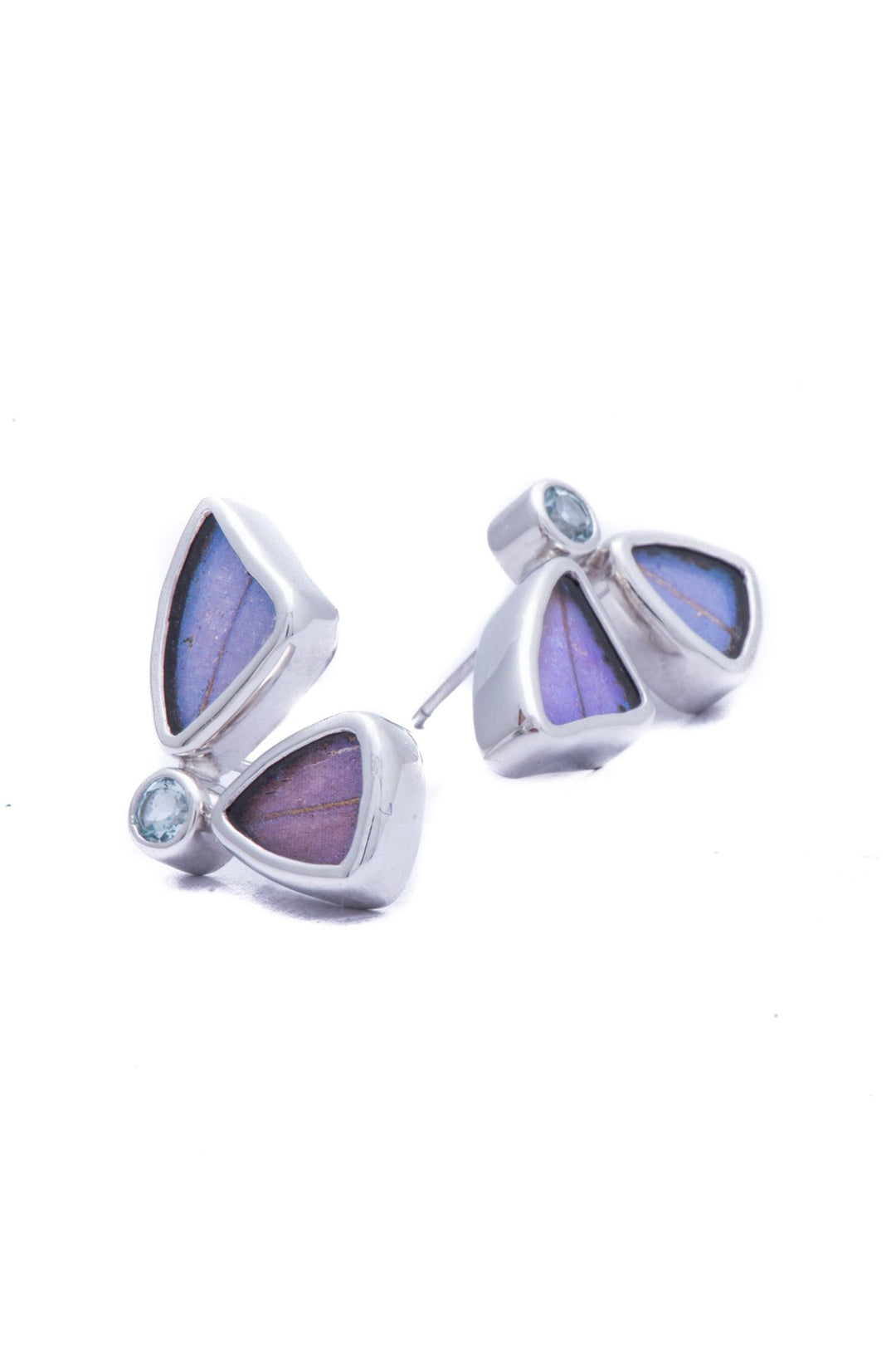 3--A-2D-2F-Silver-butterfly-earrings-with-blue-topaz-birthstone-Iridescent-Blue-half-Morpho-Didius