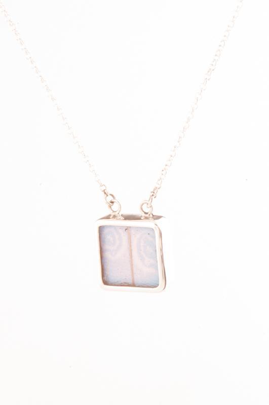 2--A-SC-S1-Silver-butterfly-necklace-Iridescent-Blue-Square-Morpho-Didius