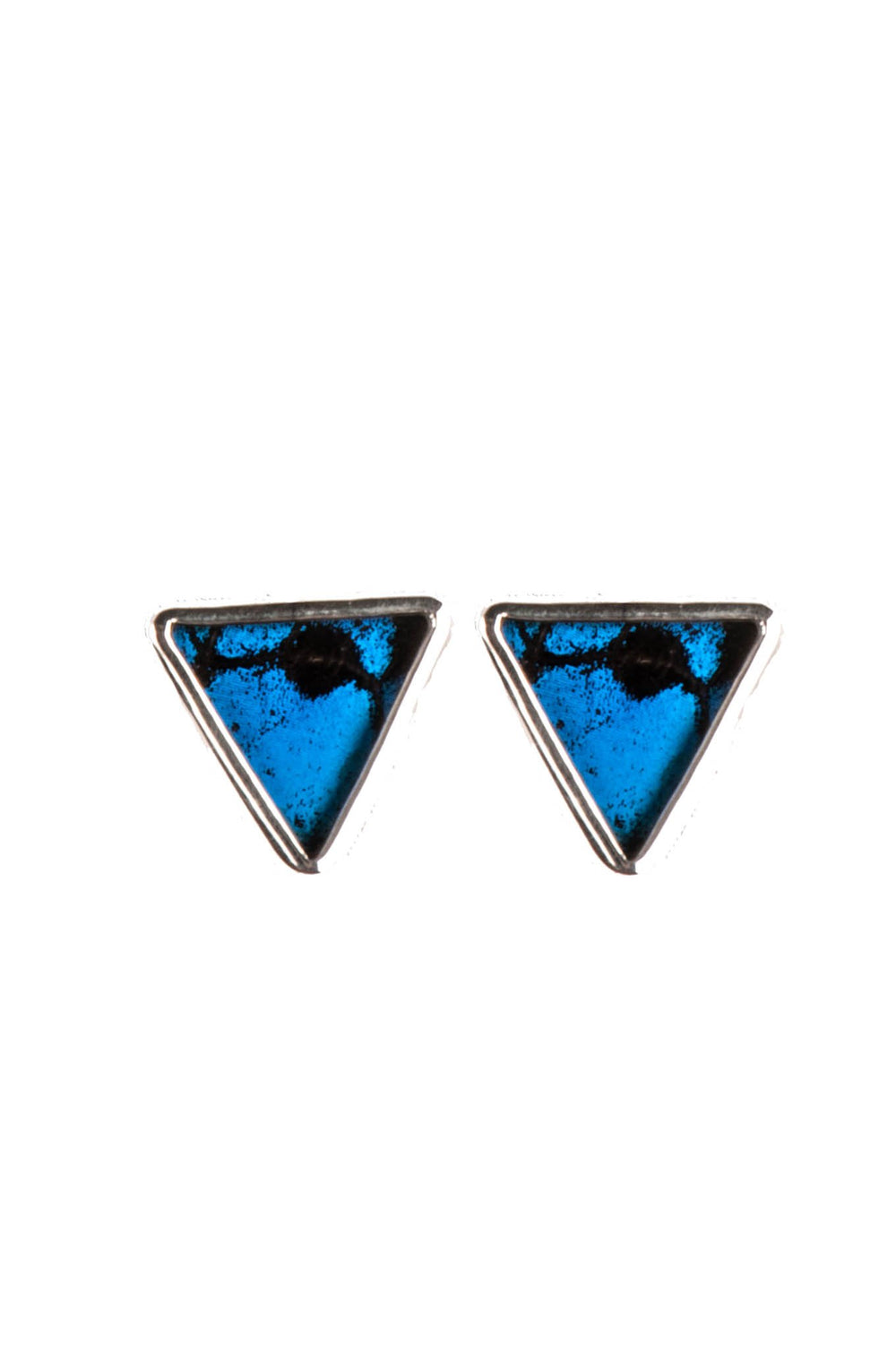 2--A-SA-T1-Silver-butterfly-earrings-Royal-Blue-Triangle-Papilio-Ulysses