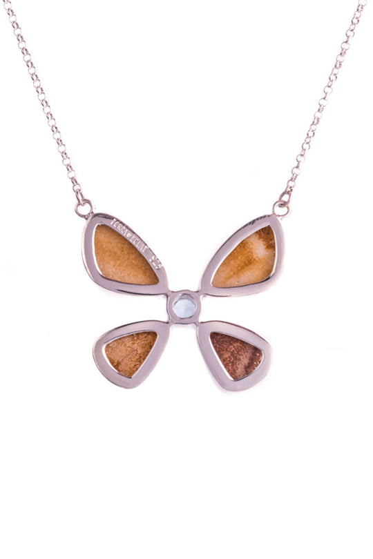 3--A-4B-6F-Silver-butterfly-necklace-with-blue-topaz-birthstone-Iridescent-Blue-Morpho-Didius
