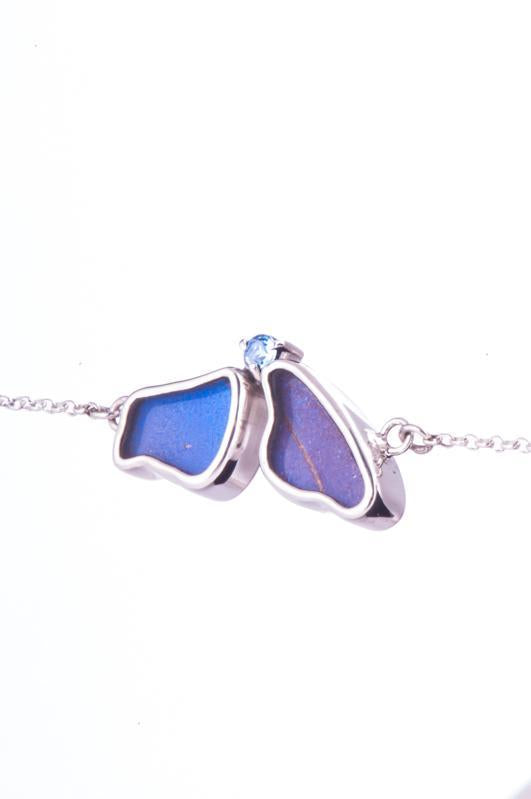 2--A-2F-5F-Silver-butterfly-bracelet-with-blue-topaz-birthstone-Iridescent-Blue-half-Morpho-Didius