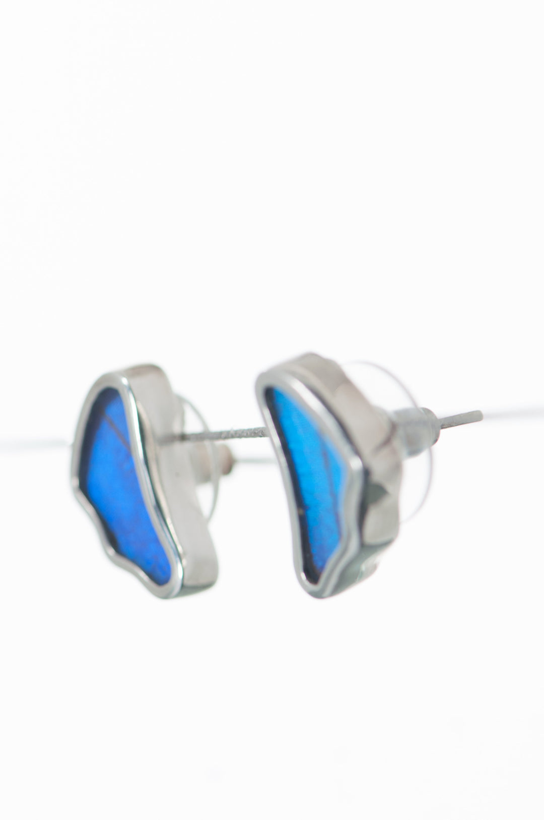 5--A-SA-3B-Silver-butterfly-earrings-Iridescent-Blue-Wing-Shaped-Morpho-Didius