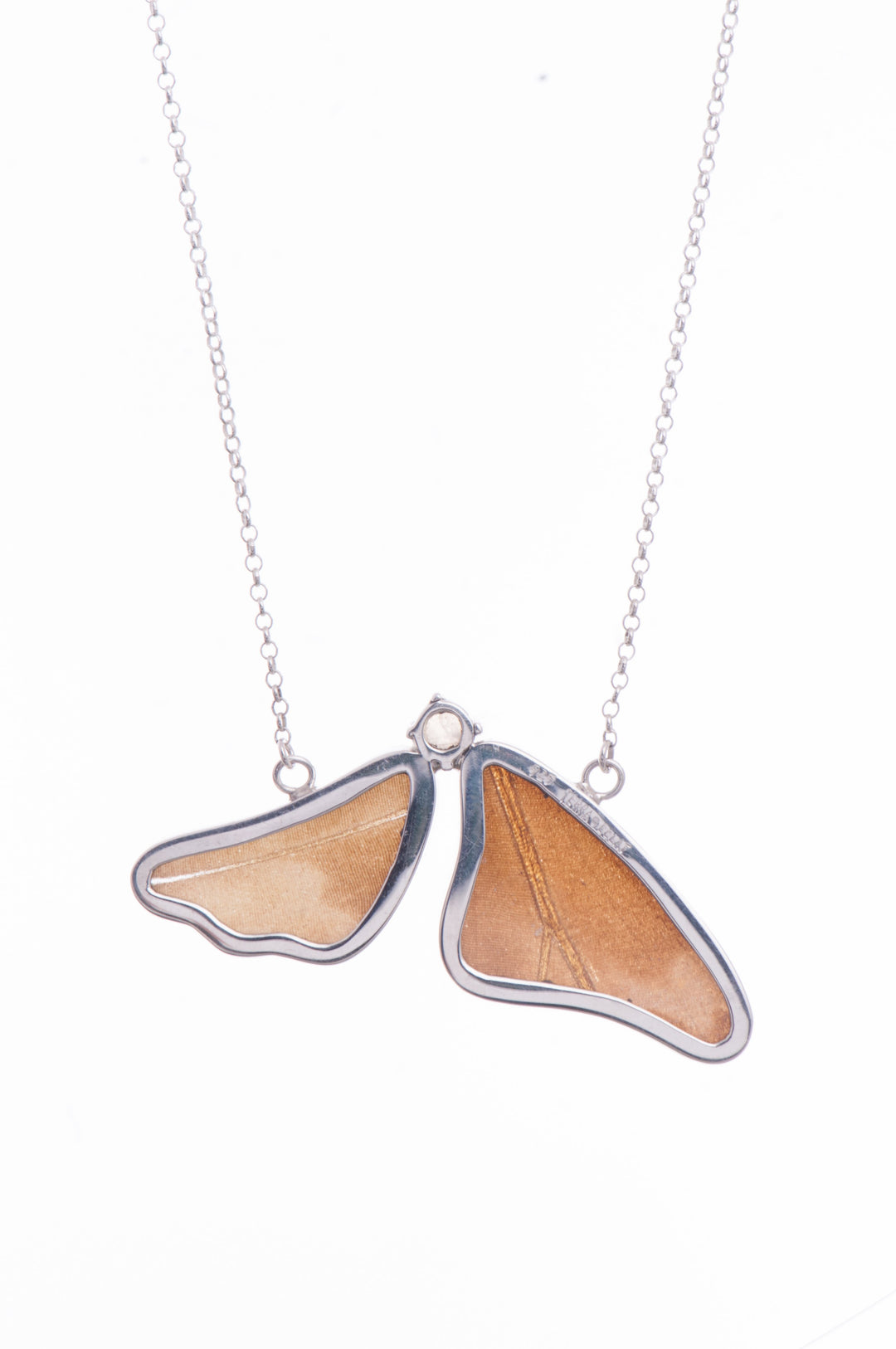 3--A-2B-3F-Silver-butterfly-necklace-with-blue-topaz-birthstone-Iridescent-Blue-half-Morpho-Didius