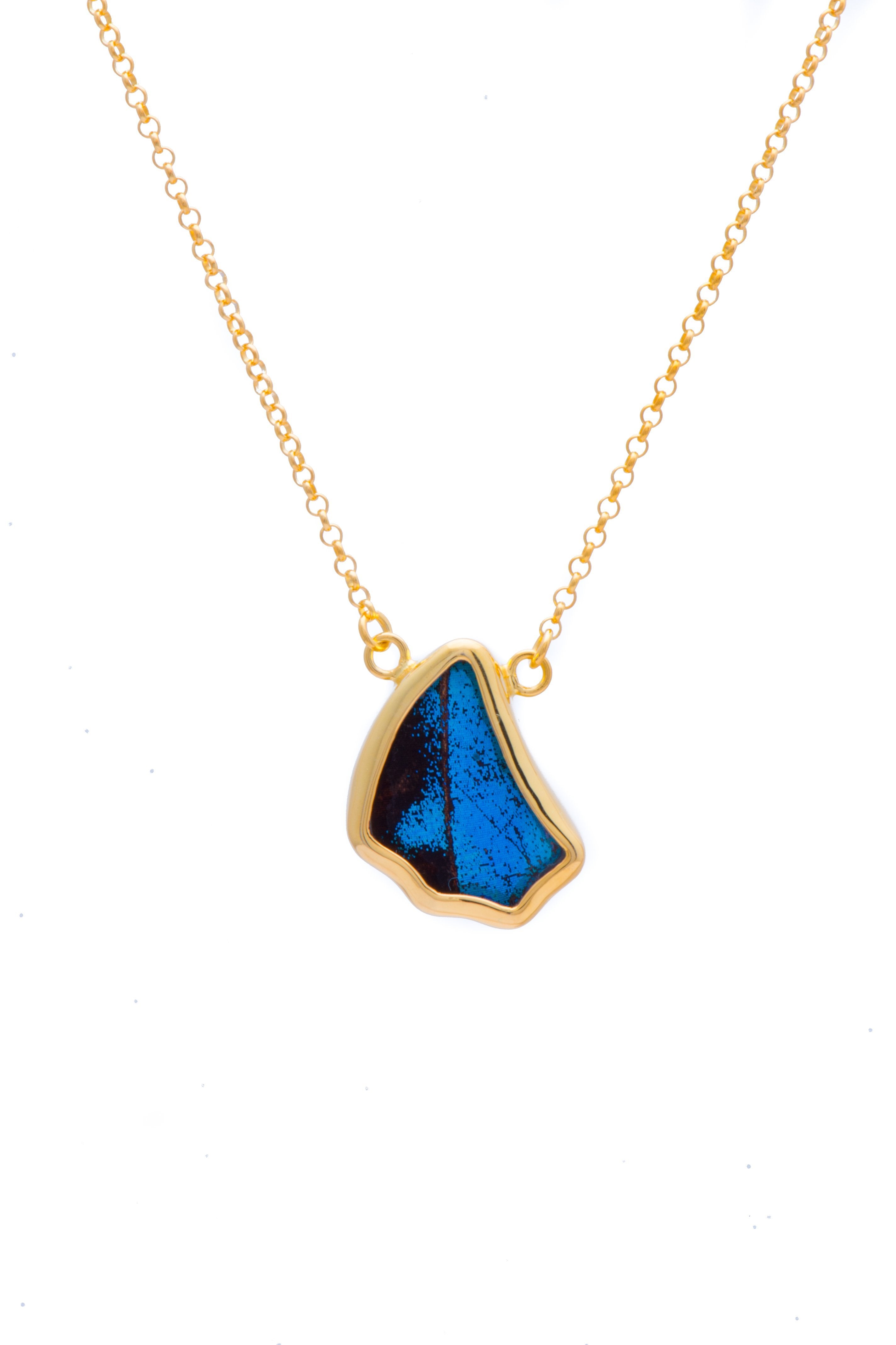 3--A-SC-1B-Gold-butterfly-necklace-Royal-Blue-Wing-Shaped-Papilio-Ulysses