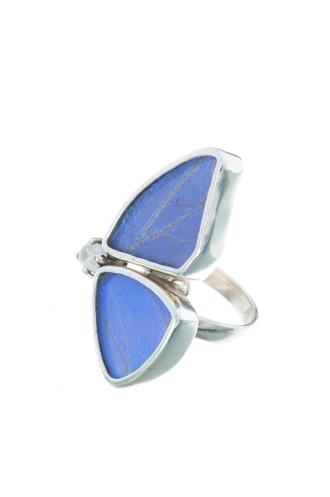 2--A-2D-2F-Silver-butterfly-ring-with-blue-topaz-birthstone-Iridescent-Blue-half-Morpho-Didius